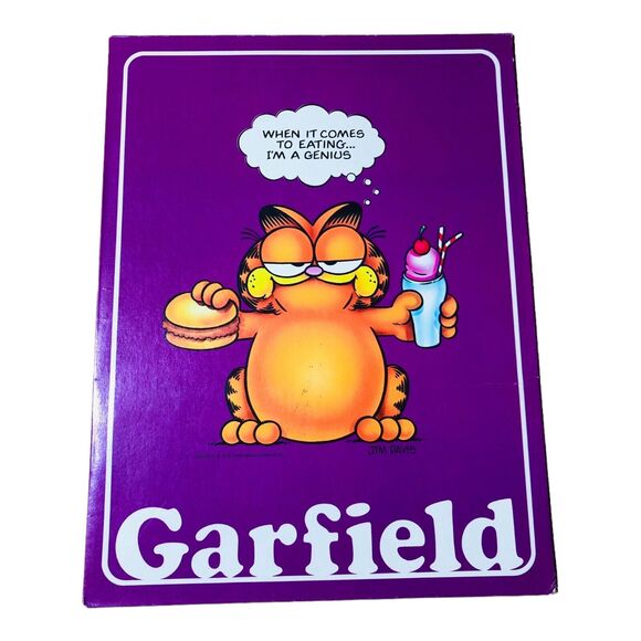Mead Other - Garfield VTG 1978 Mead Pocket Folder Jim Davis School Ephemera Portfolio Purple